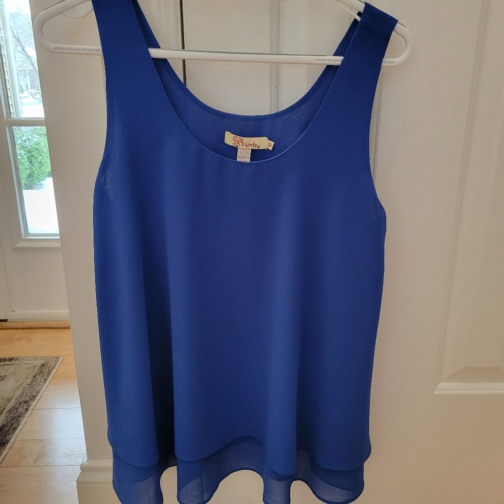 Aryeh Sleeveless Layered Royal Blue Top, Size M